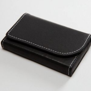 Black Leather Horizontal Business Card Holders - Image 3